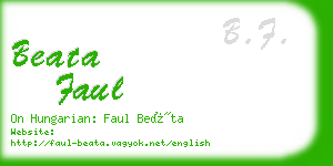 beata faul business card